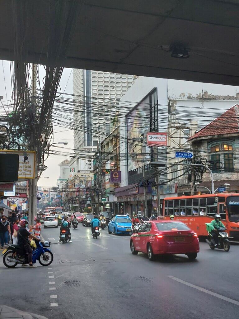 A busy road in Bangkok