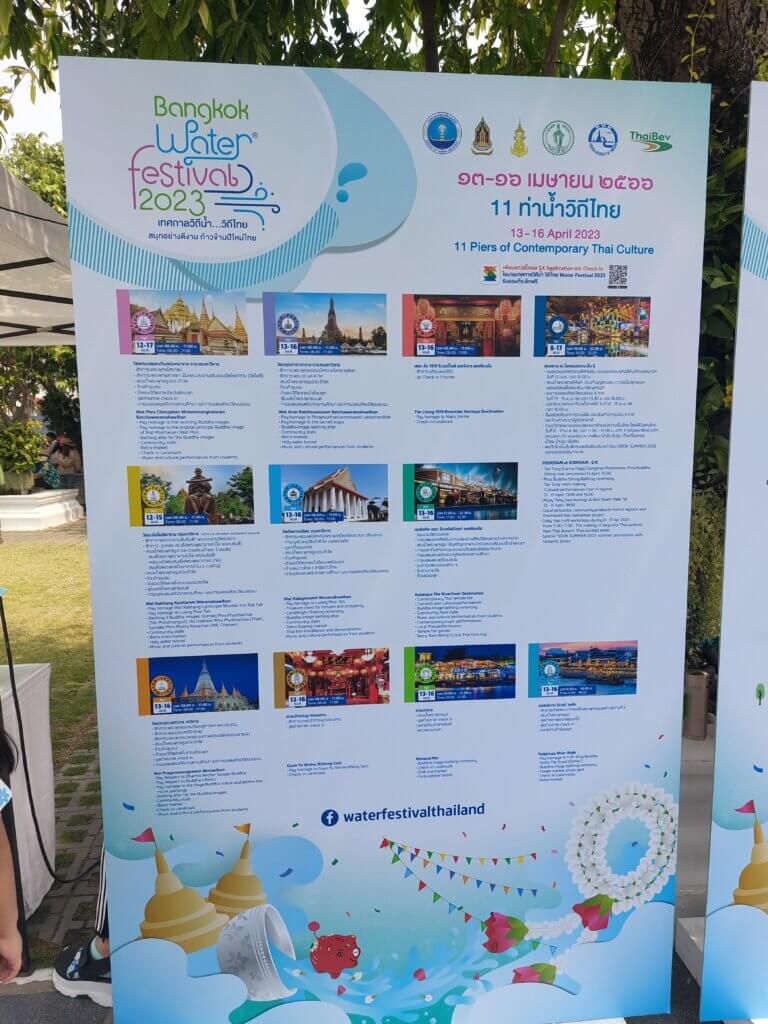 Bangkok Water Festival 2023 programme sign