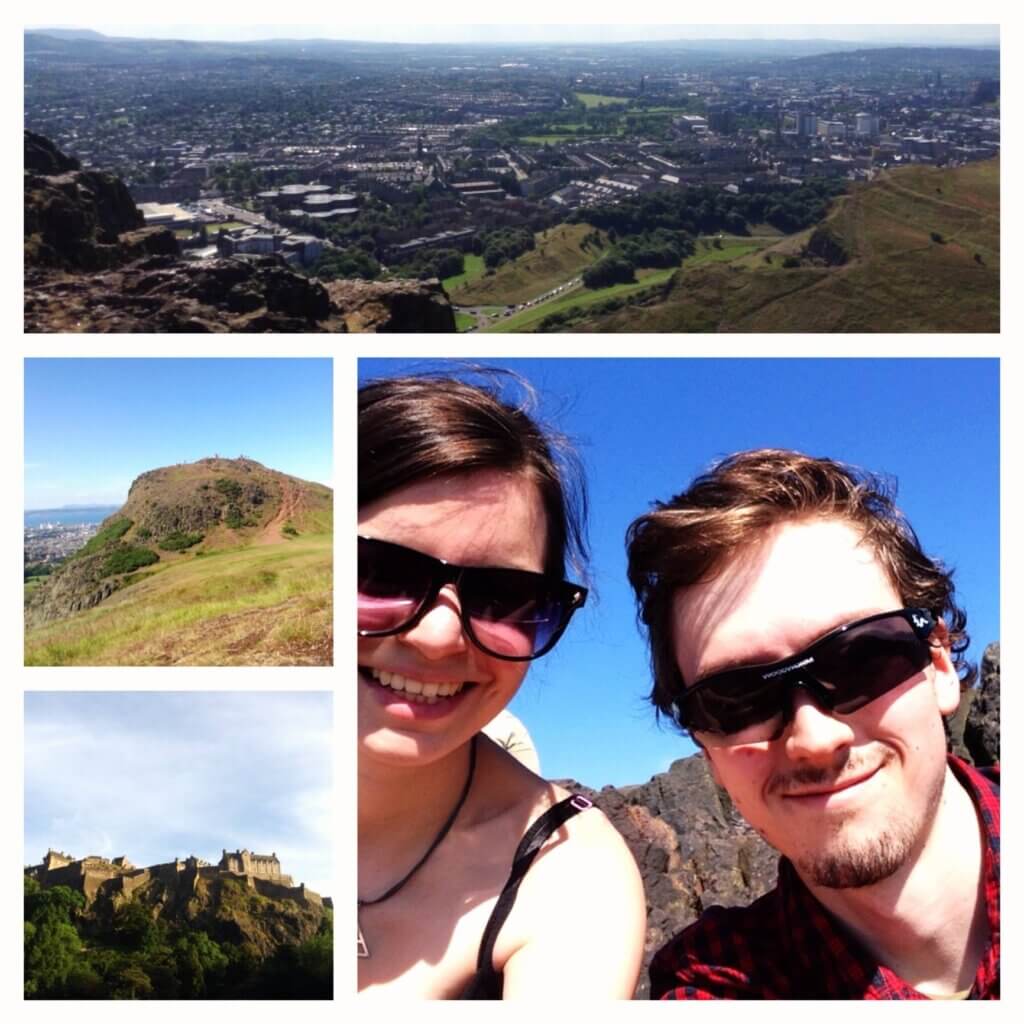 A collage of photos from a daytrip to Edinburgh to show how to save money to travel as a student