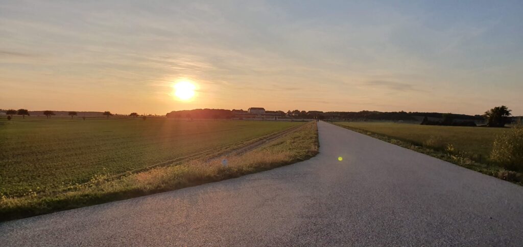 Sunset over Schloss Hof in a distance