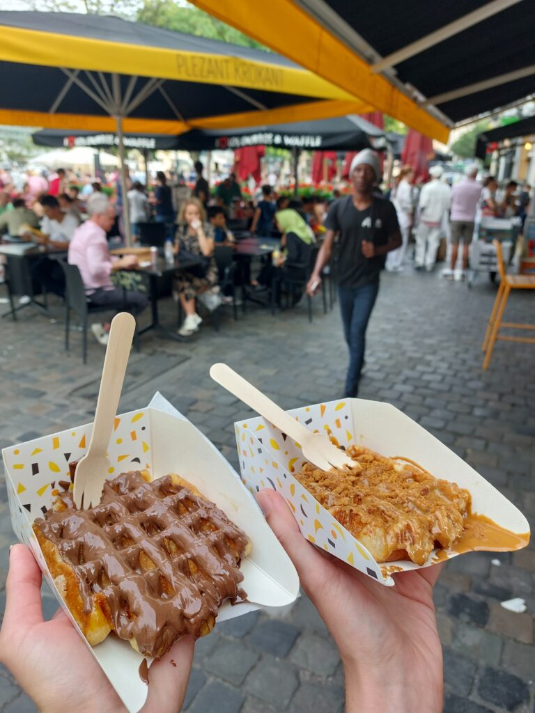 A Nutella and a Lotus Biscoff waffle