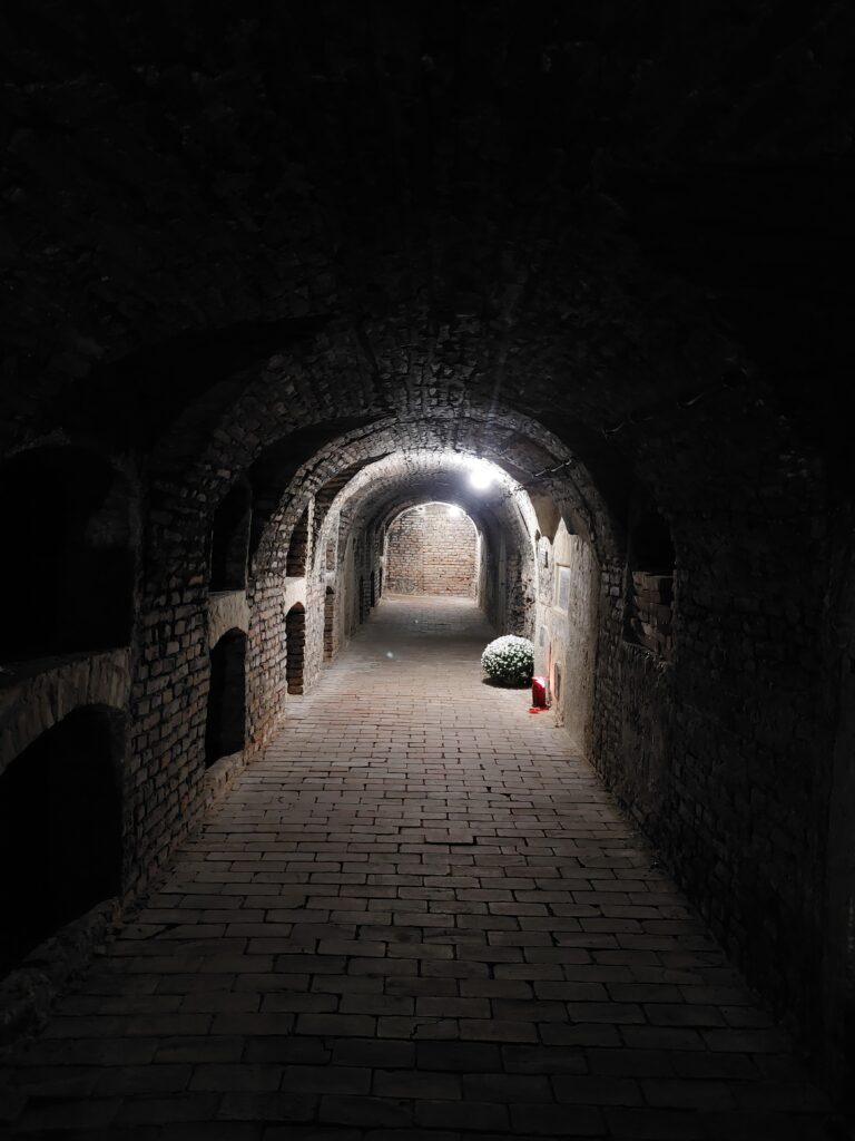 A catacomb corridor