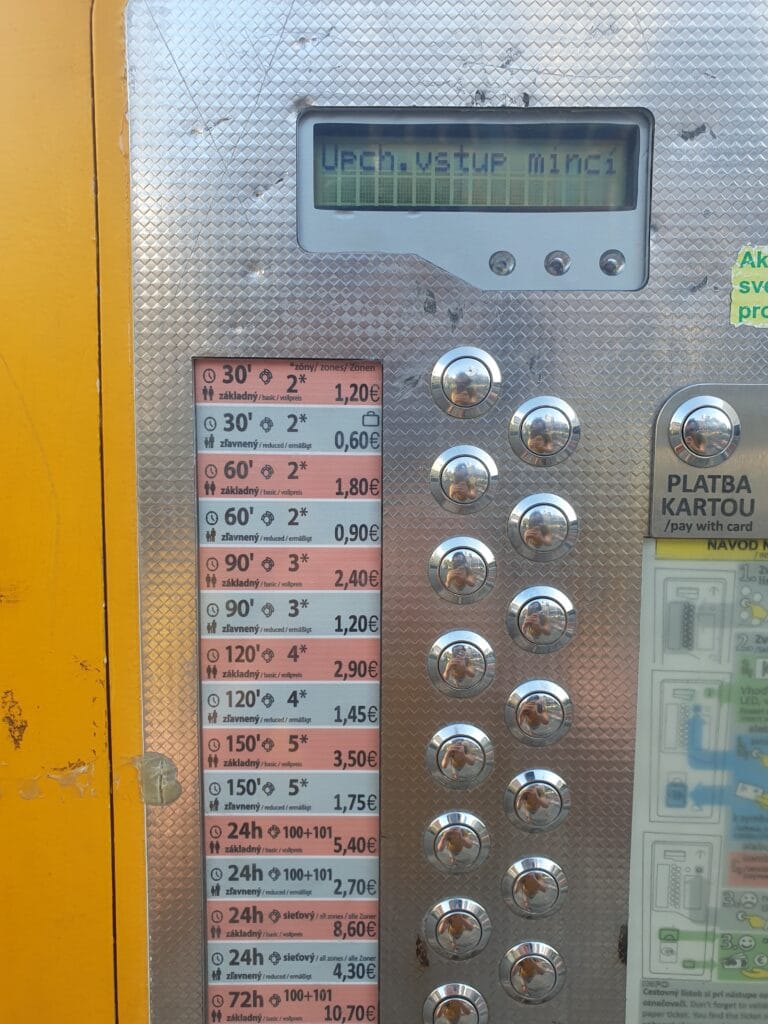 Ticket machine in Bratislava