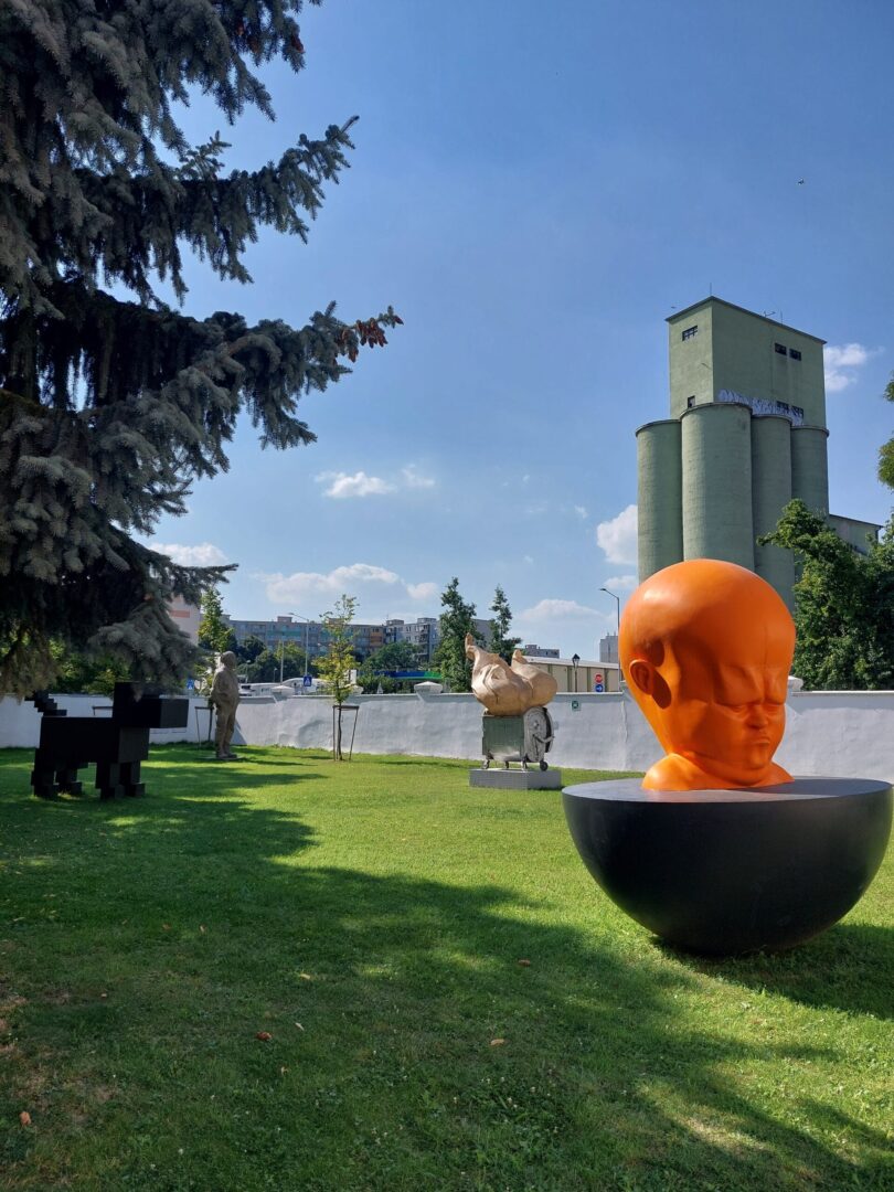 Modern art in a garden