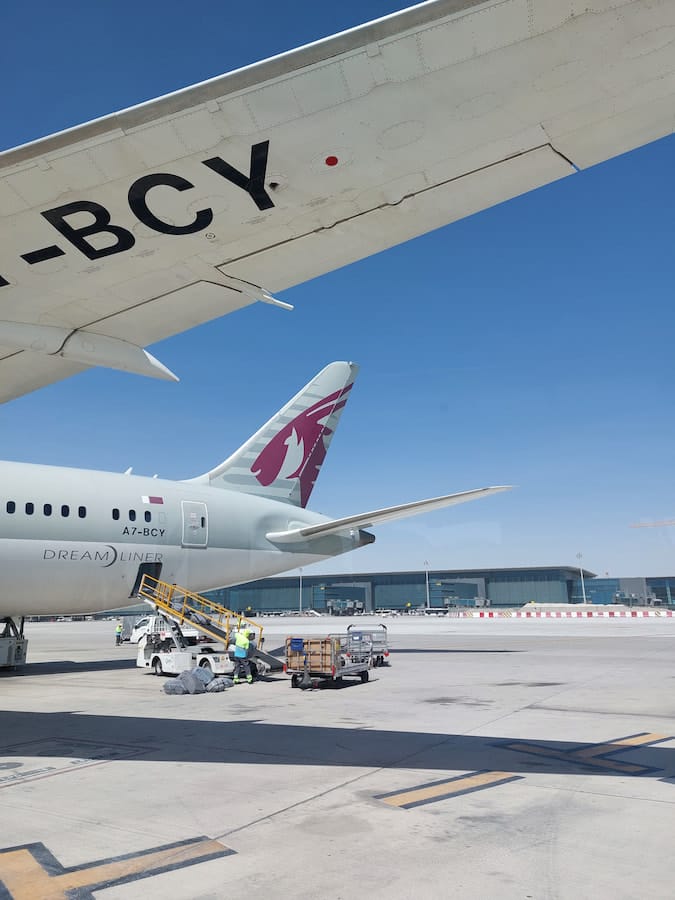 Qatar Airways plane at an airport