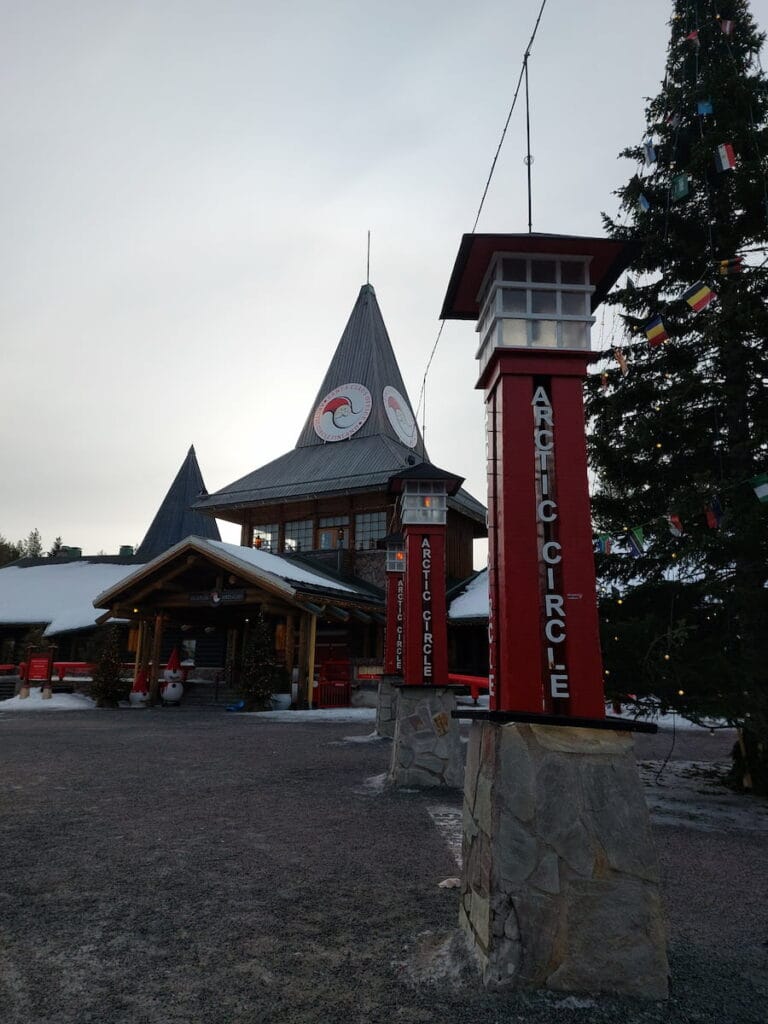 Santa Claus' office and the Arctic Circle line