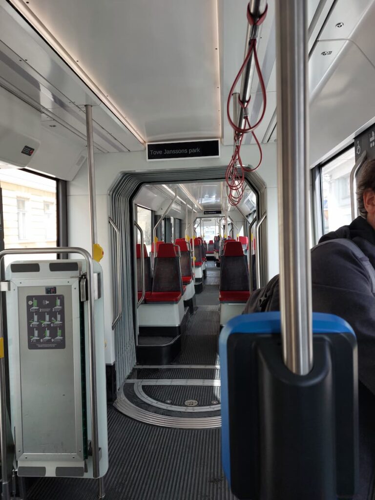 An empty airport train