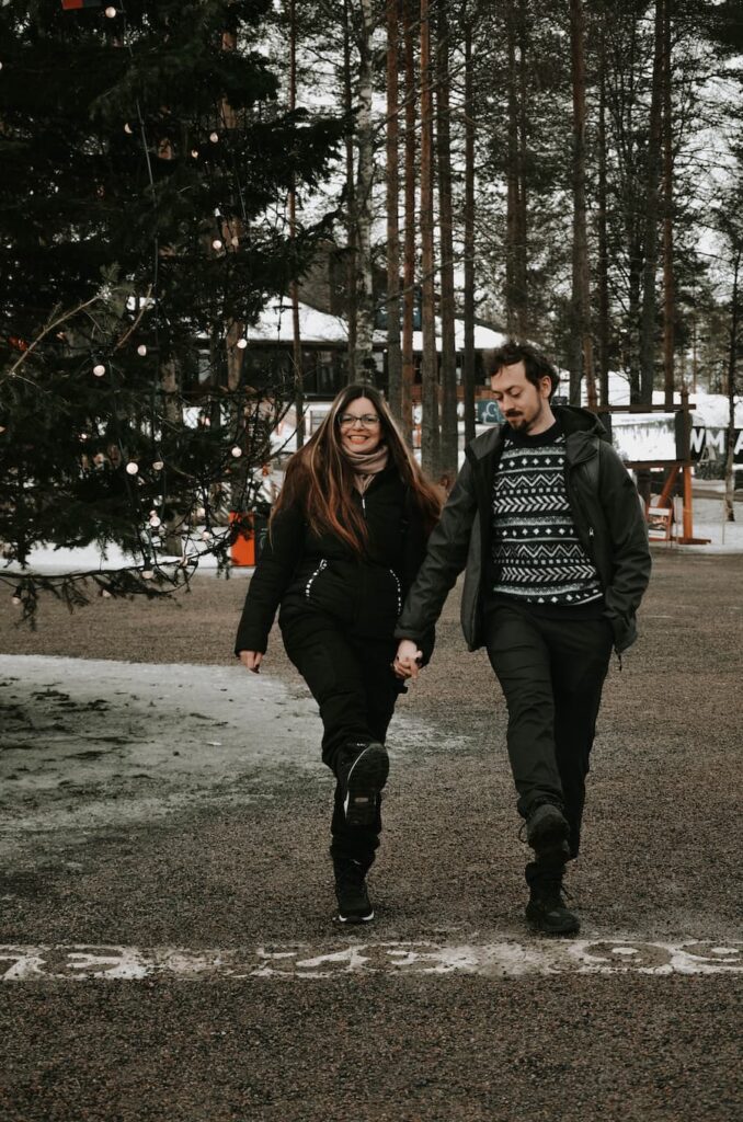 Mirka and Daniel crossing the Arctic Circle