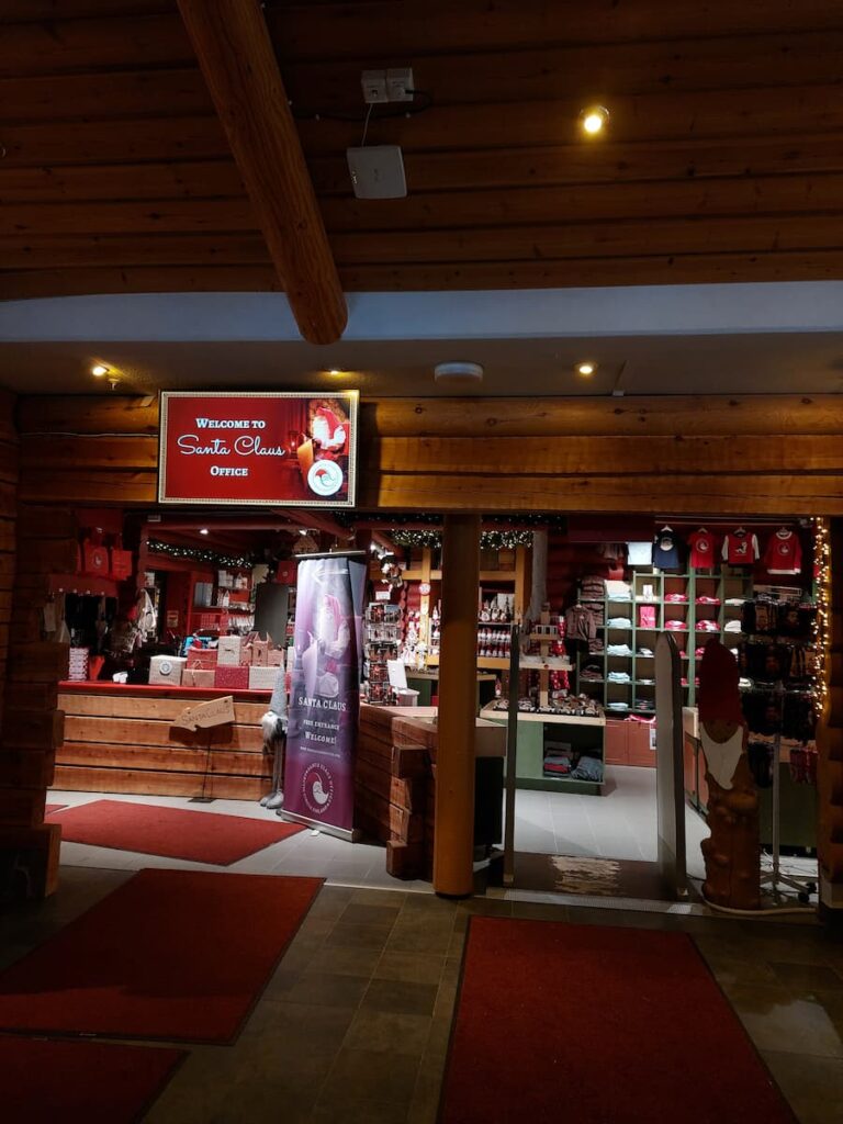 Santa's gift shop and the walk to meet the real Santa Claus in Finland