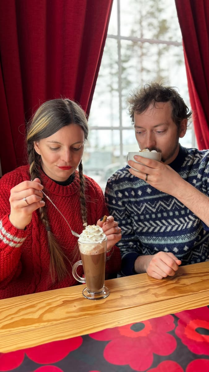 Mirka and Daniel in Mrs Claus Cottage