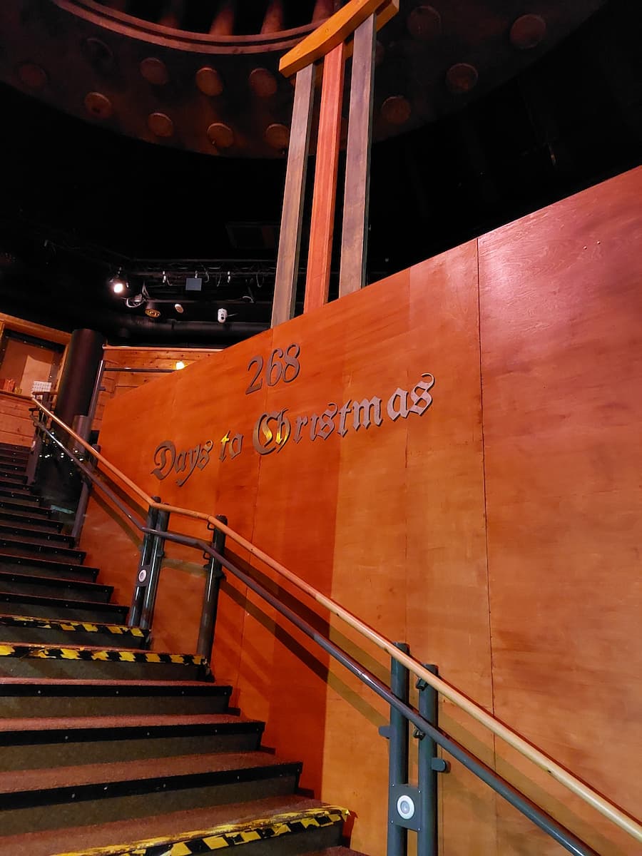 Stairs to see Santa with a Christmas countdown