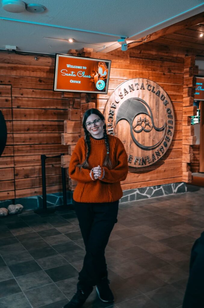 Mirka posing in the Santa Claus Office