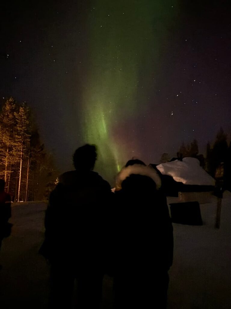 Mirka and Daniel watching the Northern Lights