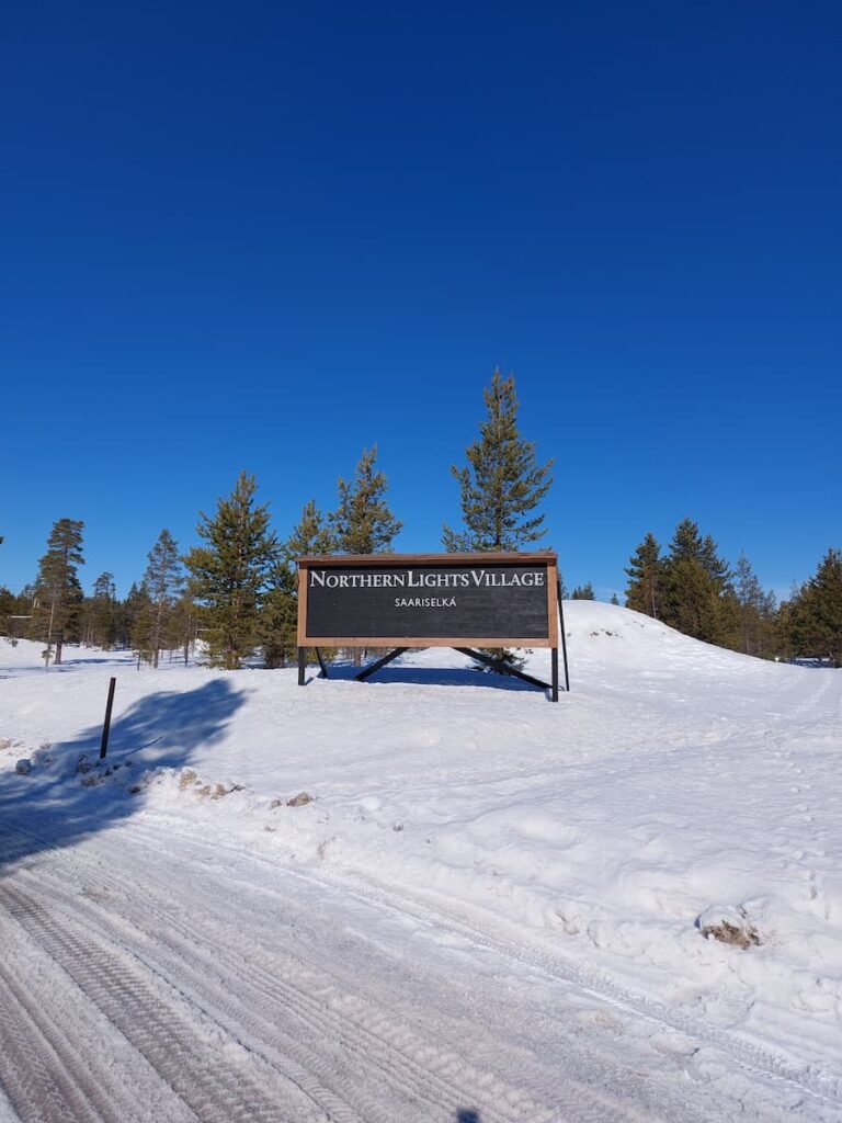 Northern Lights Village Saariselkä sign