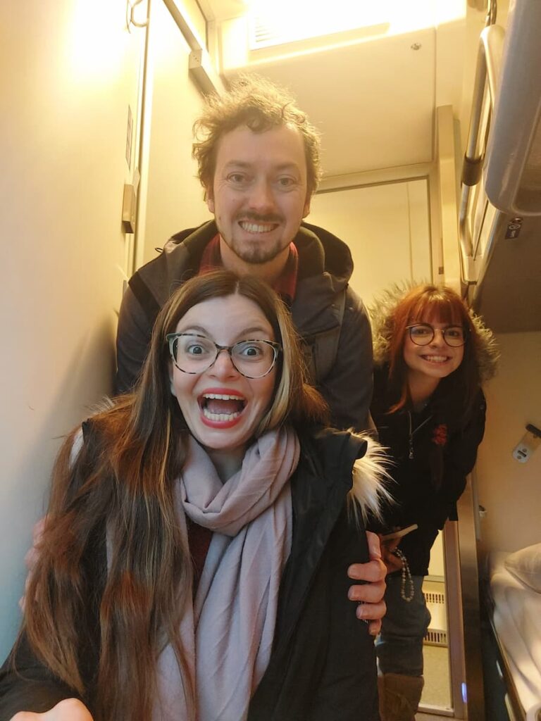 Santa Claus Express Train: The Ultimate Guide 4 Mirka, Daniel, Mirka's sister on the Santa Claus Express train