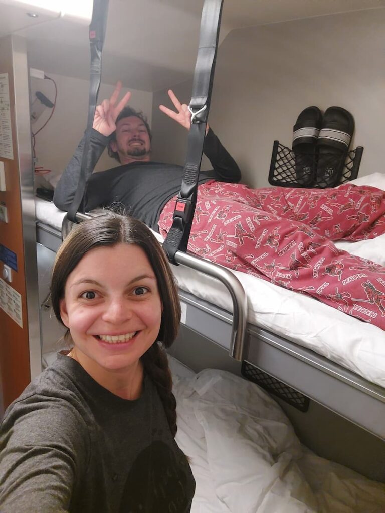 Santa Claus Express Train: The Ultimate Guide 12 Mirka and Daniel about to sleep on the Santa Claus Express train