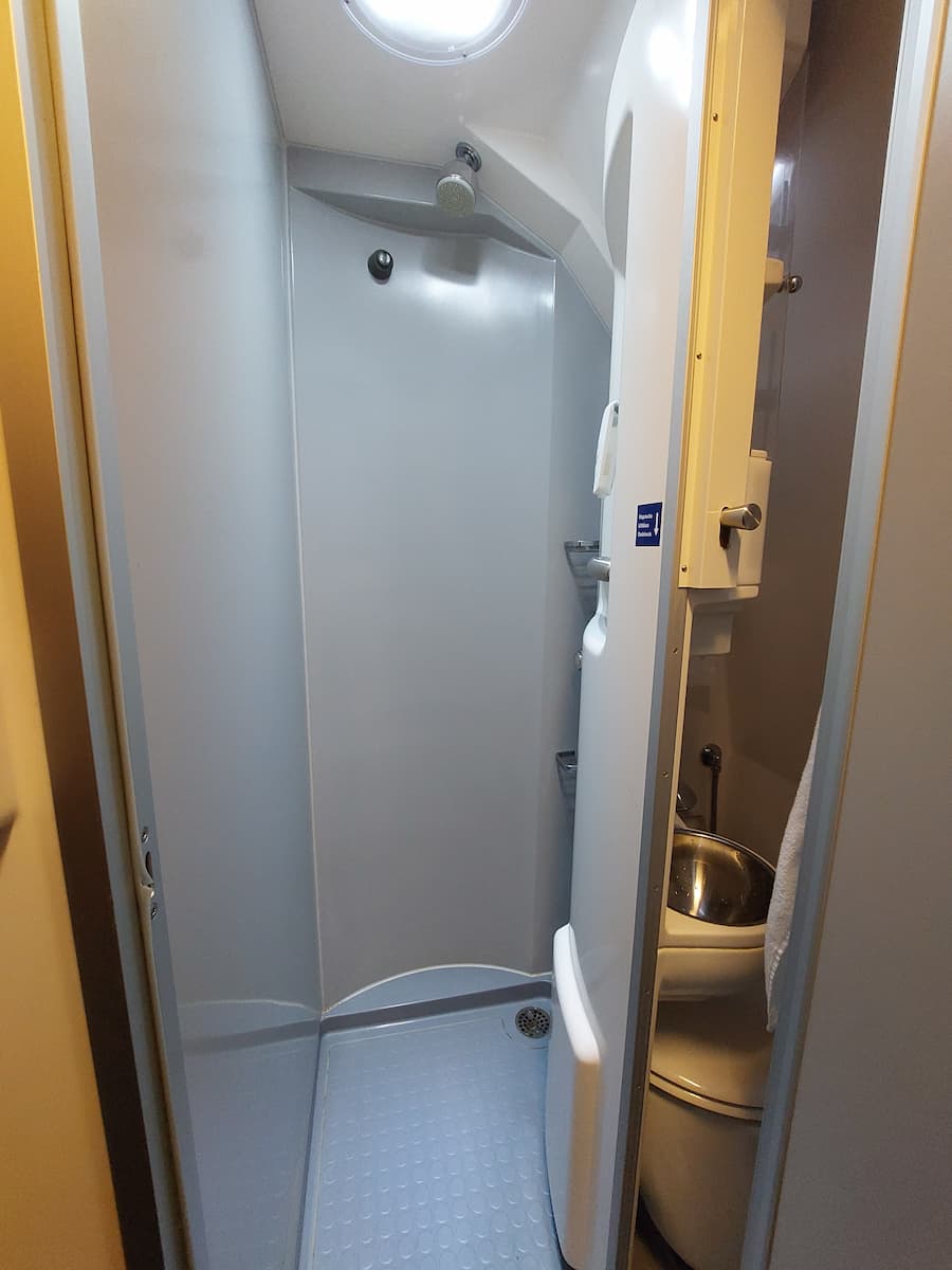 Santa Claus Express Train: The Ultimate Guide 10 Ensuite shower on the Santa Claus Express train