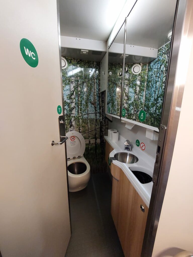 Santa Claus Express Train: The Ultimate Guide 7 Shared toilet on the Santa Claus Express train