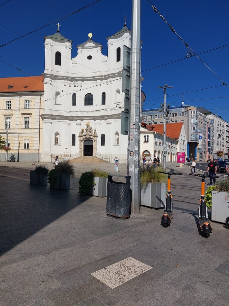 Plaque commemorating the first witch burnt in Bratislava