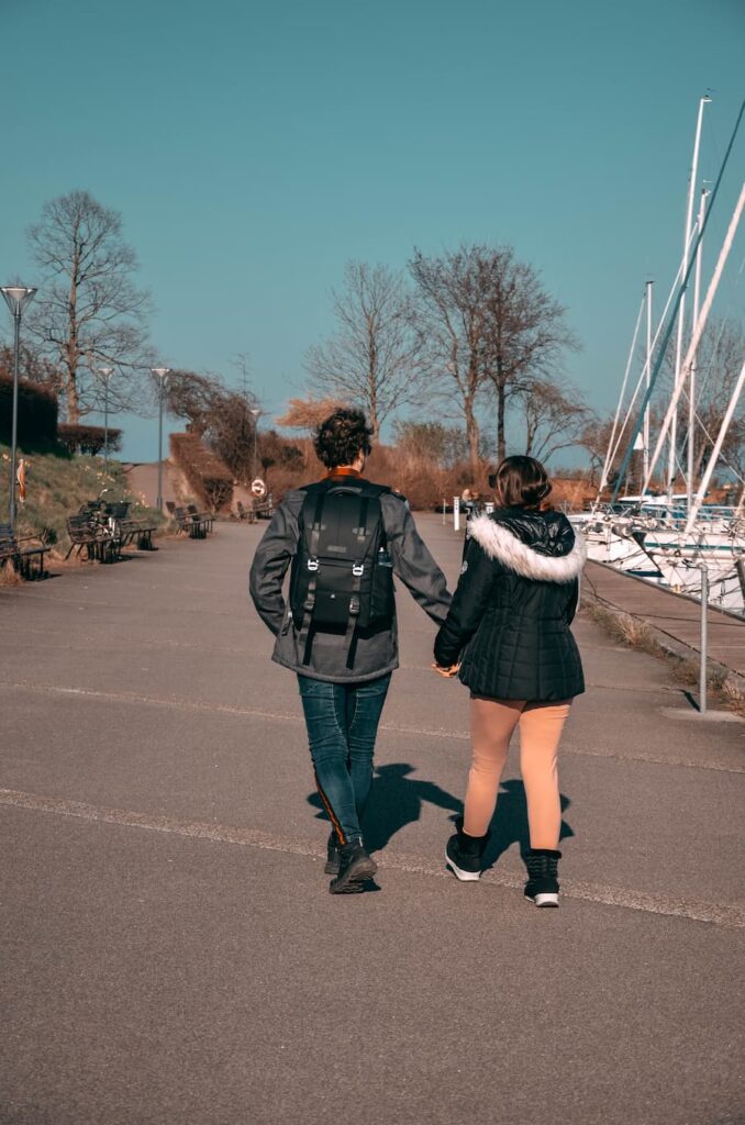 Mirka and Daniel walking in Copenhagen