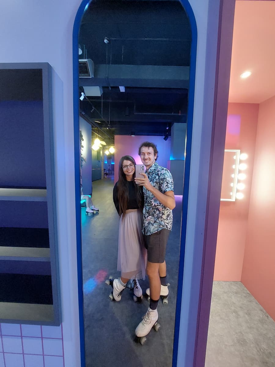 Mirka and Daniel at roller disco