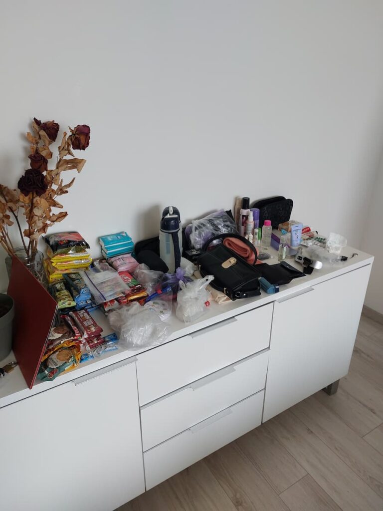 Lapland essentials laid out on a chest of drawers