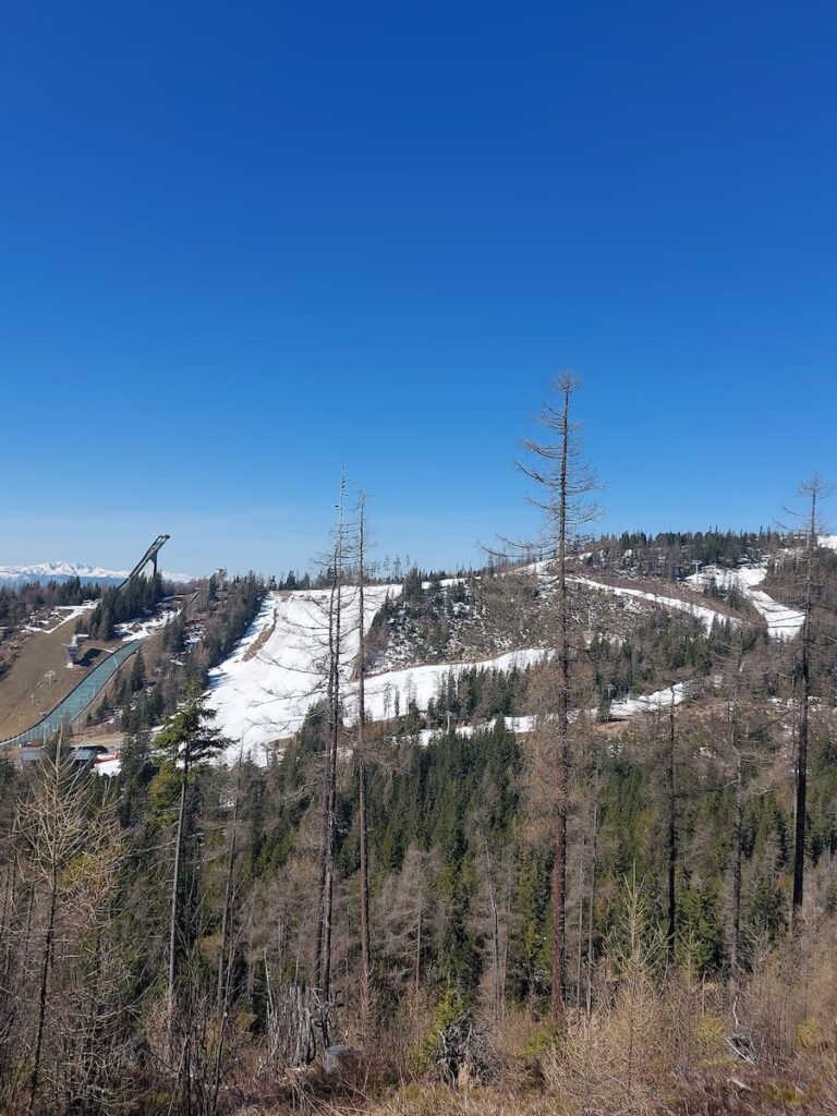 Empty ski slopes