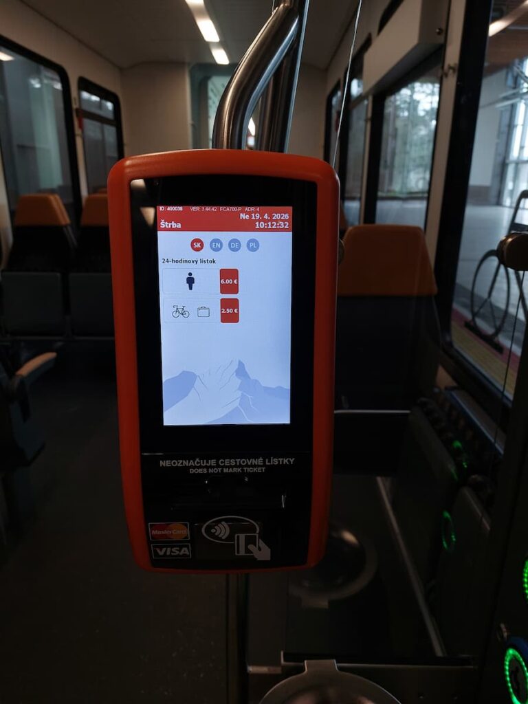 High Tatras on a Budget: 12 Money-Saving Tips 14 Ticket machine on the Tatra Electric Railway train