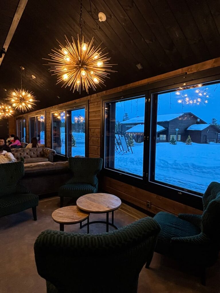 Evening at the lobby bar at Northern Lights Village Saariselka