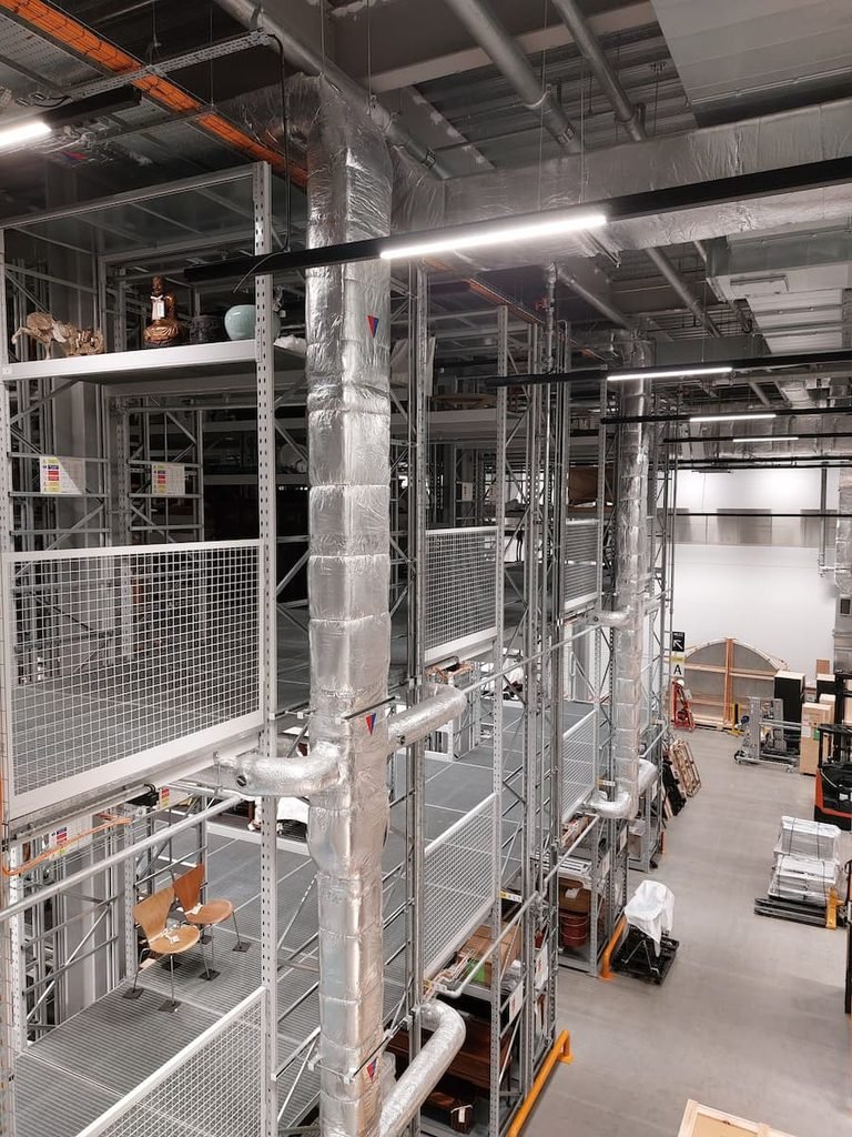 Behind the scenes area of V&A Storehouse