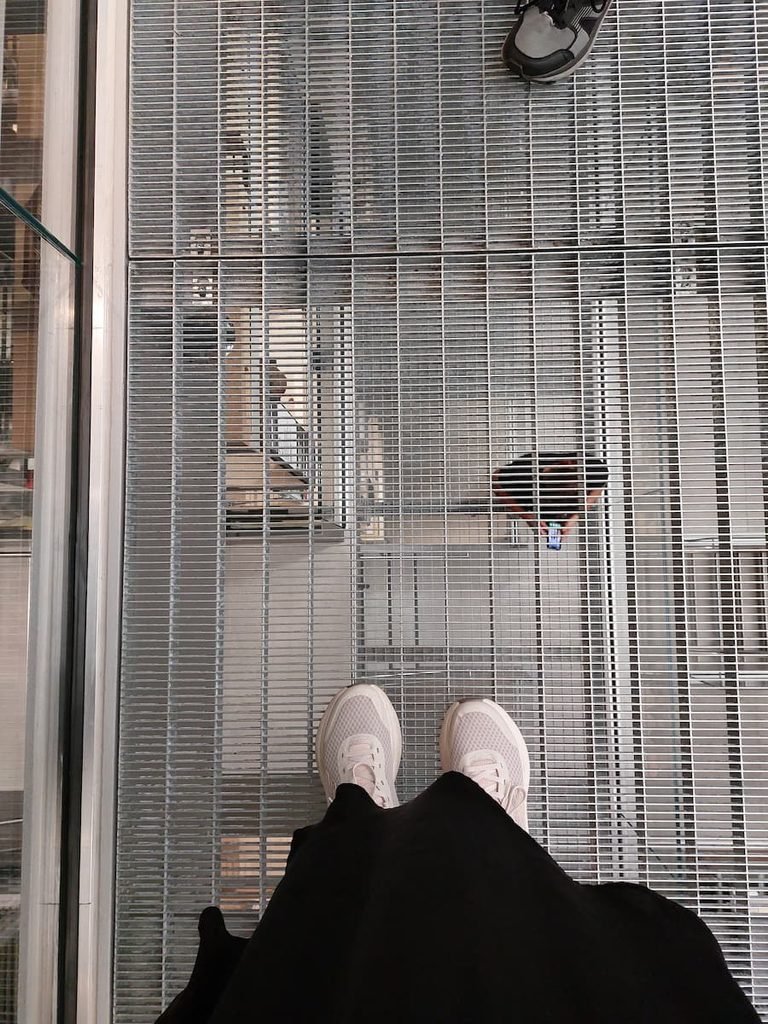 Metal grid flooring at V&A Storehouse