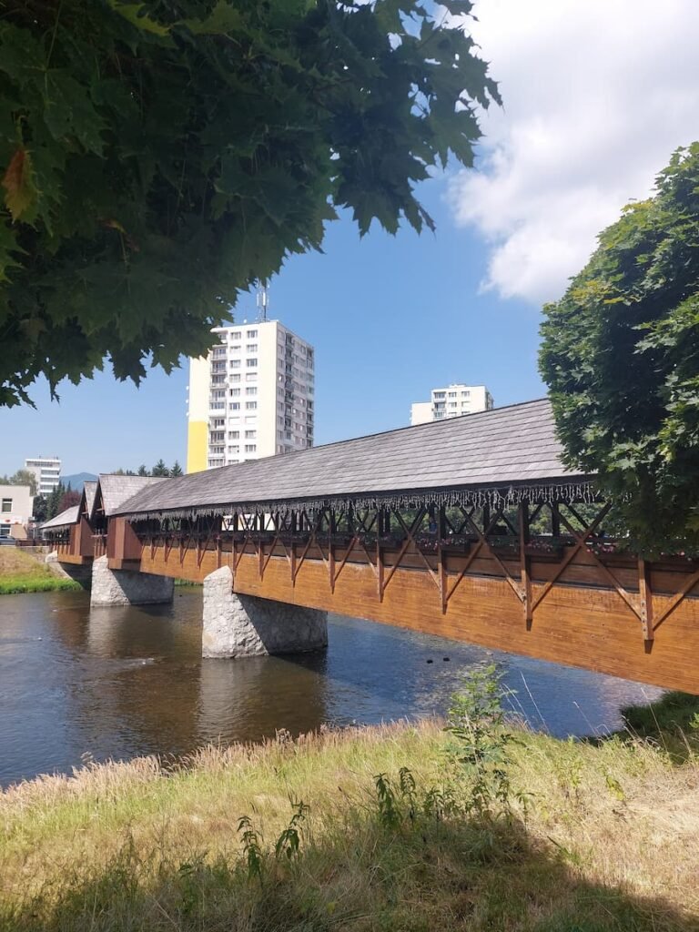 How to Visit Orava Castle Without a Car (+ Insider Tips) 9 Wooden colonnade bridge in Dolný Kubín