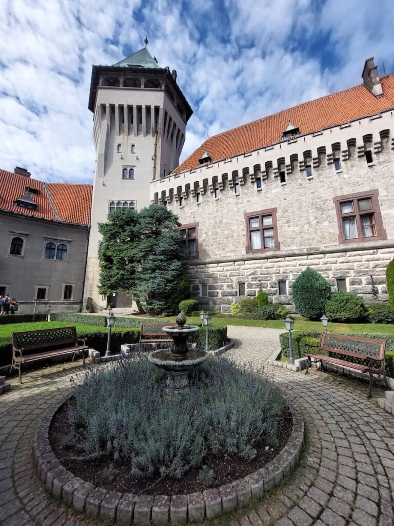 Fountain in the courtyard of Smolenice Castle