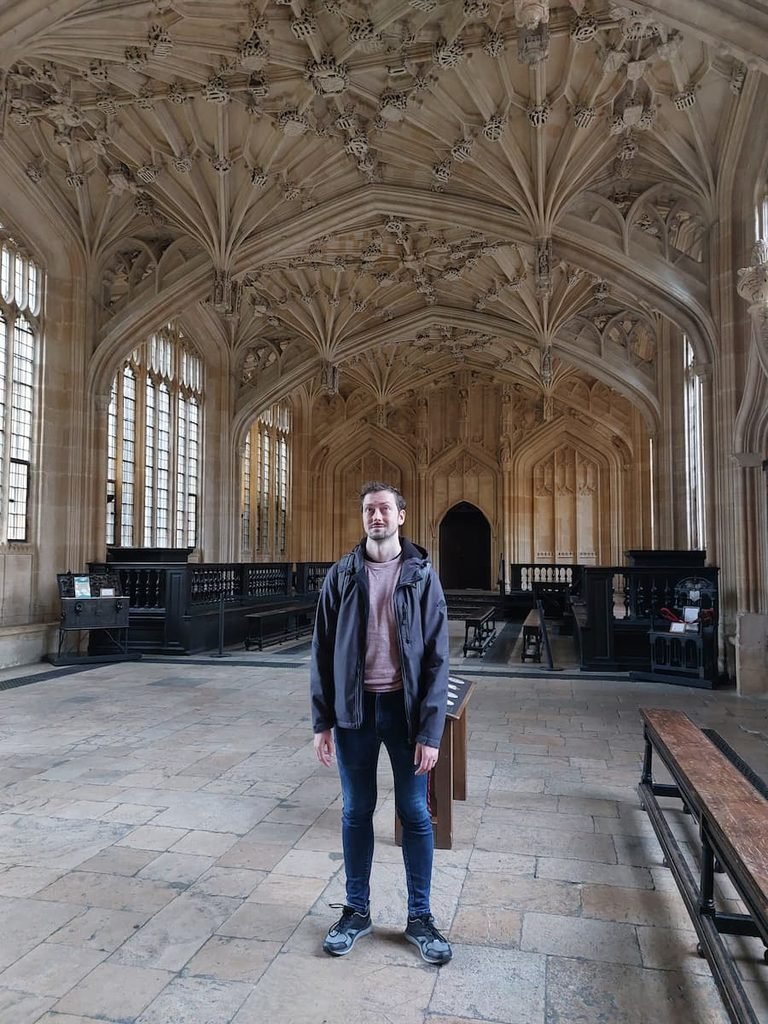 Daniel inside the Divinity School in Oxford