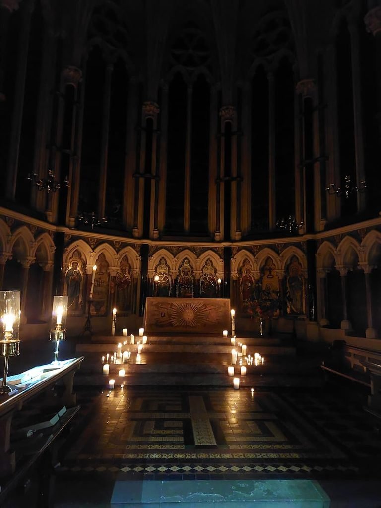 Candlelit evensong at Exeter College