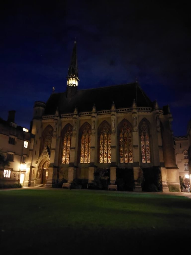 Chapel in Exeter College after dark