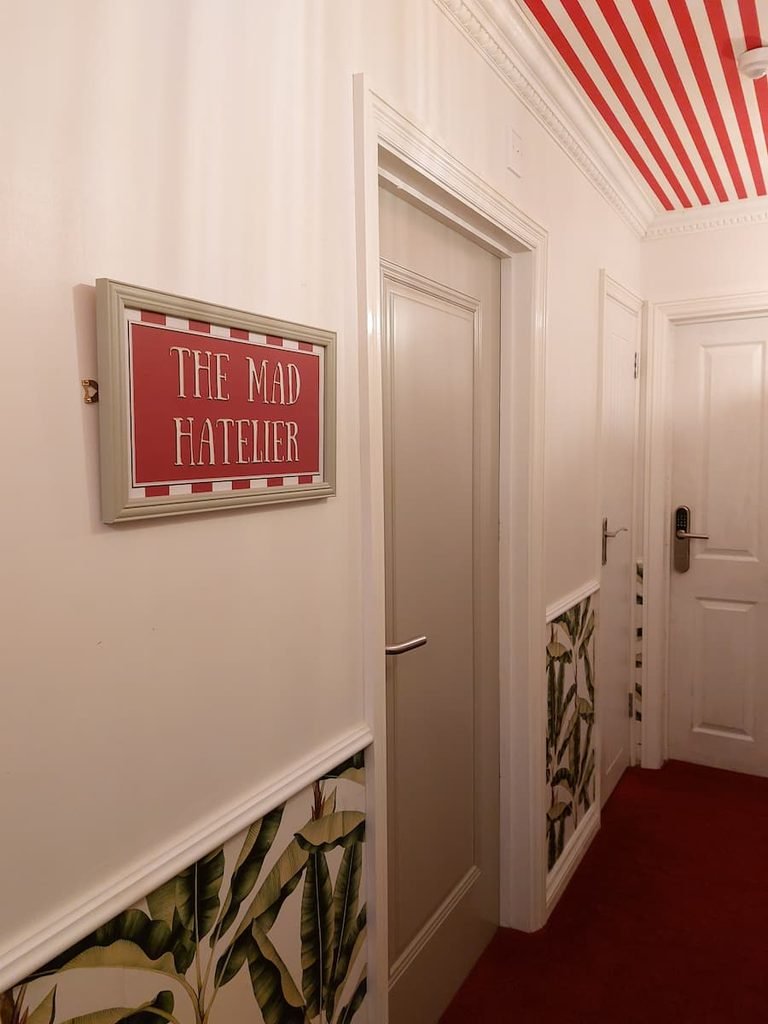 Alice in Wonderland themed corridor