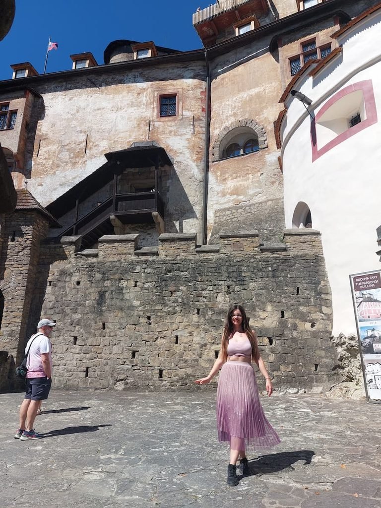 A man in Mirka's picture at Orava Castle