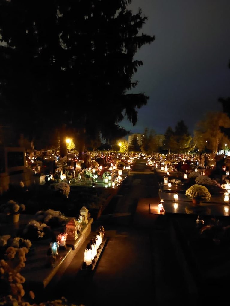 Cemetery during All Saints' Day in Trnava, Slovakia