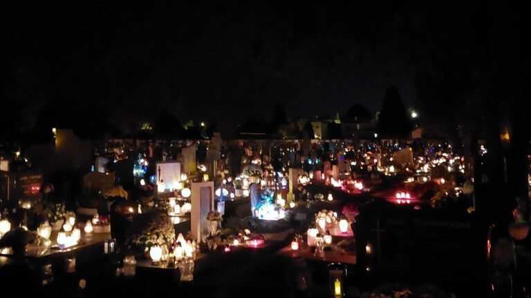 How to Celebrate Halloween in Slovakia as a Tourist 25 Lit up cemetery during All Saints' Day in Slovakia